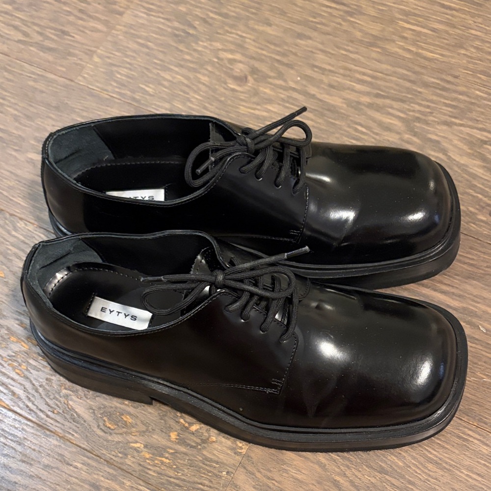 Eytys Glossy Black Patent Derby Shoes